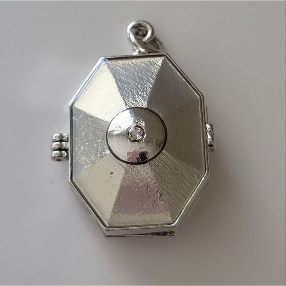Locket Pendant Geometric Silver Tone Pendant #0394 - Picture 4 of 10